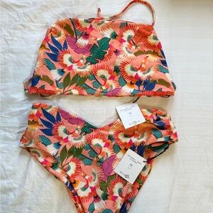 NWT SKATIE Bikini - SZ M Dakota Top and SZ L Melly Bottom - Print is Belair
